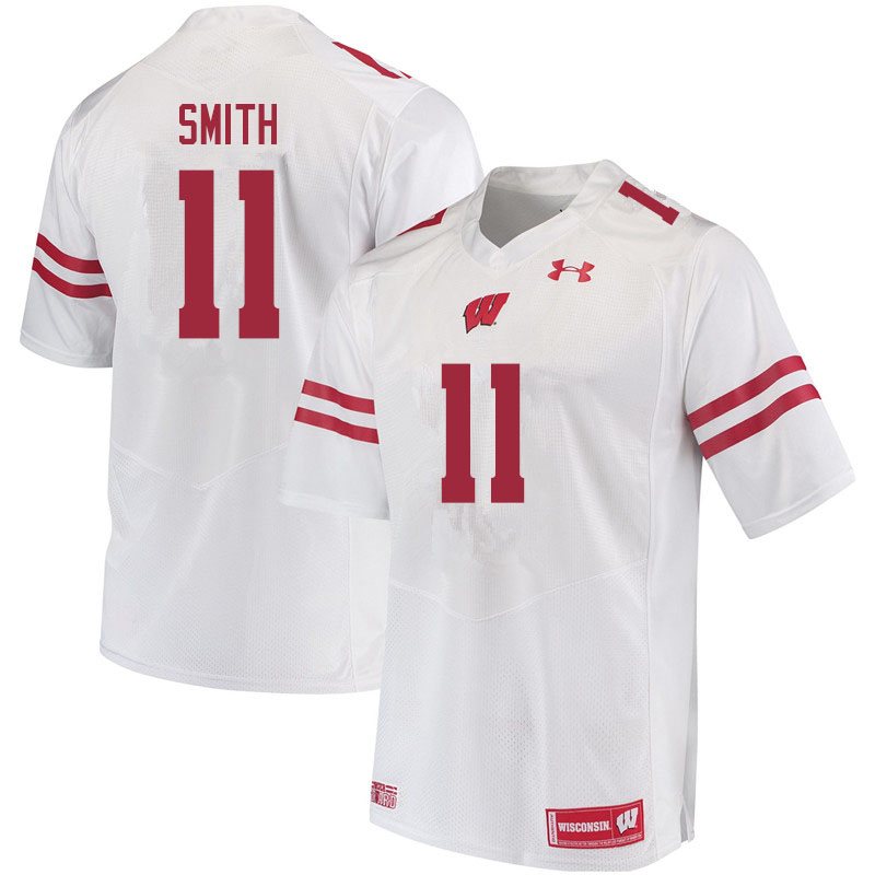 Wisconsin Badgers Men's #11 Alexander Smith NCAA Under Armour Authentic White College Stitched Football Jersey FK40R73OE